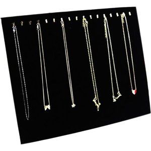 Black Velvet 17Hook Necklace Jewelry Tray/Display Organizer/Pad/Showcase/Display